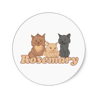 Personalized Rosemary Cat Lover Round Sticker