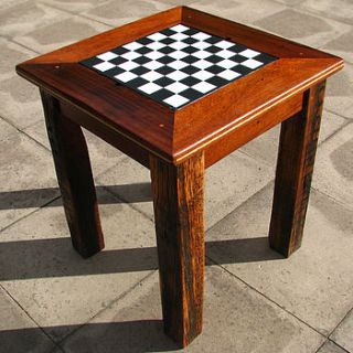 wooden mahogany chess and backgammon table by free range designs