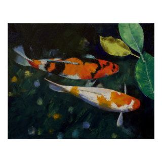 Koi Fish Pond Print