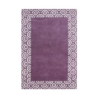ZnZ Rug Gallery Hand made Purple Wool Rug (5' x 8') 5x8   6x9 Rugs