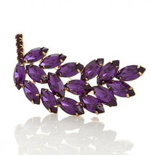 Universal Vault Feather/Leaf Design Colored Stone Brooch