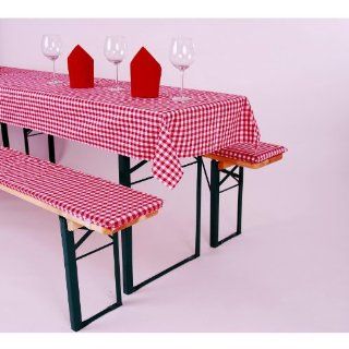 Karo Rot Biertisch Tischdecke 150x270 cm Baumwolle Zchen 1x1 cm kariert fr 2 x 220x50 cm Biertische Küche & Haushalt