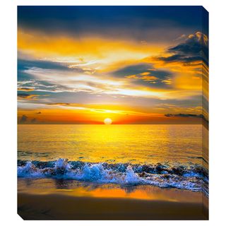 Colorful Sunset Over the Sea Oversized Gallery Wrapped Canvas Canvas