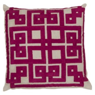 Stitched Velvet Applique Pillow   Hot Pink (18x18)