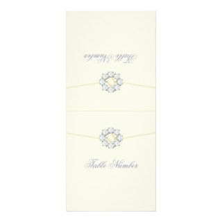 Folding Table Number Cards Ivory Diamond & Pearl Full Color Rack Card