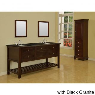 J and J International 70 inch Dark Brown Mission Spa Double Vanity Sink Cabinet Brown Size Double Vanities