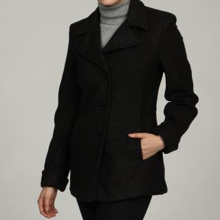 Trendz Trendz Womens Wool blend Notched Collar Coat Grey Size XS (2  3)