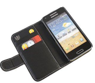 iTALKonline SCHWARZ Executive Wallet Case Tasche Hlle Cover mit Kredit / Visitenkartenetui fr Samsung i8530 Galaxy Beam Elektronik