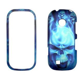 2D Blue Skull LG Cosmos 2, II / Cosmos 3, III VN251, VN251S Verizon Case Cover Phone Protector Snap on Cover Case Faceplates Cell Phones & Accessories