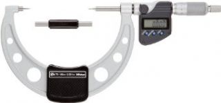 Mitutoyo 342 251 LCD Point Micrometer, Ratchet Stop, 0 25mm Range, 0.001mm Graduation, +/ 0.002mm Accuracy Outside Micrometers