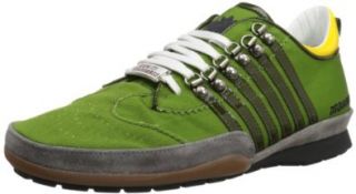DSQUARED2 Men's S13SN251T83 8070 251 Sneaker,Tessuto Tecnico Kiwy Dark Green/Giallo,45 EU Shoes