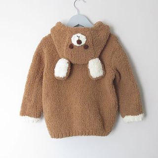 hand knitted hooded bear top by attic