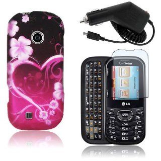 LG Cosmos 2 VN251   Exotic Love Design Hard Plastic Skin Case Cover + Car Charger + Clear Screen Protector [AccessoryOne Brand] Cell Phones & Accessories
