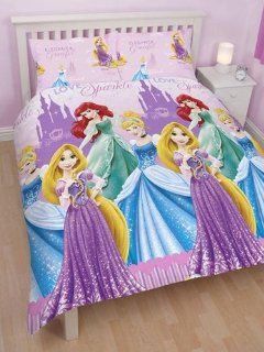 My GN. Official Disney Princess Sparkle Double Duvet Set Cover & Pillowcase Set Baby