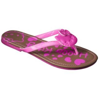 Girls Hello Kitty Flip Flop Sandals   Neon Pink