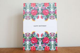 floral folk birthday card by lucy says i do