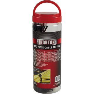 Ironton Multi-Pack Tube of Cable Ties — 500-Pcs., 4in.–11in.L  Cable Ties