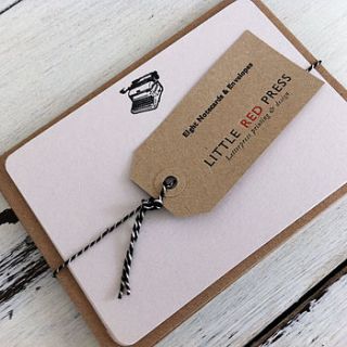 eight typewriter letterpress note cards by little red press