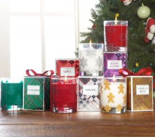 Slatkin & Co. Set of 5 Holiday Scented 9.5 oz. Candles with Gift Boxes —