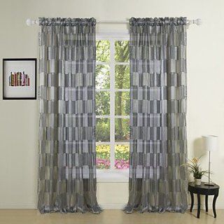 Shop Newyork Black Fashion Sheer(two Panels) Curtains Ca 140x255cm Vintageworld at the  Home Dcor Store. Find the latest styles with the lowest prices from vintageworld