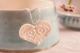 porcelain heart necklace by melisa dora