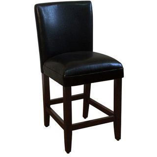 24 inch Luxury Black Faux Leather Barstool