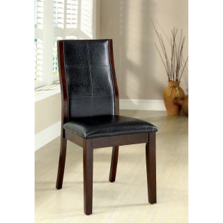 Furniture Of America Tornillo Leatherette Brown Cherry Dining Chairs (set Of 2)