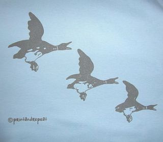 two t shirts owl and flying ducks by print and repeat