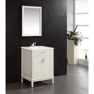 Wyndenhall Oxford White 24 inch Bath Vanity With 2 Doors And White Quartz Marble Top White Size Single Vanities