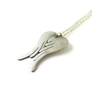 silver angel wings necklace by bug