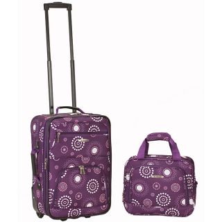 Rockland Deluxe Purple Pearl 2 piece Lightweight Expandable Carry on Luggage Set