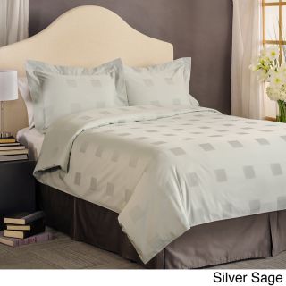 Private Label Soho Dot Cotton 600 Thread Count 3 piece Duvet Cover Set Green Size Full