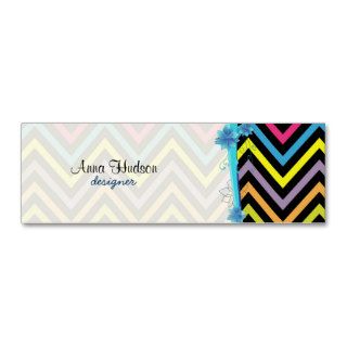 Colorful Zig Zag Stripes Lines Green Blue Pink Business Cards
