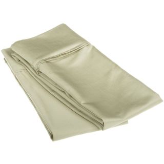 Luxor Treasures Egyptian Cotton 1200 Thread Count Solid Color Pillowcase Set Green Size Standard