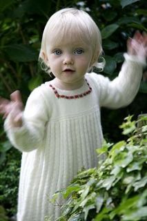 hand knitted wild rose dress in 100% cashmere by sue hill