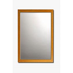 Classic Beech Framed Beveled Wall Mirror
