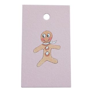 gingerbread man gift tags set of six by sophie allport