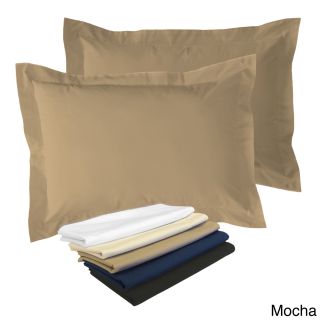 None Cotton Blend Poplin Tailored Decorative Pillow Shams (pack Of 2) Brown Size King