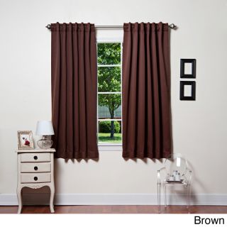 None Solid 63 Inch Insulated Thermal Blackout Panel Pair Brown Size 52 x 63