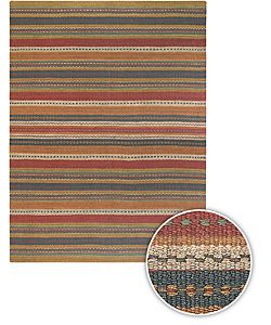 Handmade Transitional Mandara Striped Rug (8 X 11)