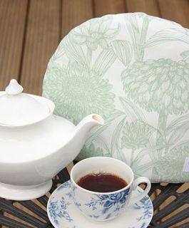 handmade screenprinted floral tea cosy by amy allwright homeware