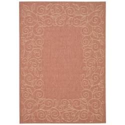 Rust/sand Indoor/outdoor Border Pattern Rug (27 X 5)