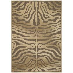 Paradise Tiger Brown Synthetic Viscose Rug (27 X 4)