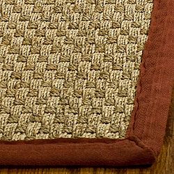 Hand woven Sisal Natural/ Red Seagrass Runner Rug (26 X 8)