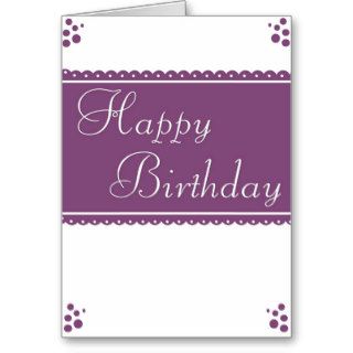 White/Purple Happy Birthday Card Design 1