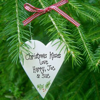 personalised christmas decoration by country heart