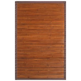 Truffle Bamboo Rug With Brown Border (7 X 10)