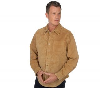 Perfect by Carson Kressley Mens Suede Shirt  —