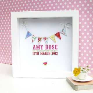 personalised baby girl bunting artwork by sweet dimple