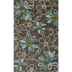 Hand tufted Grey Abstract Rug (2 X 3)